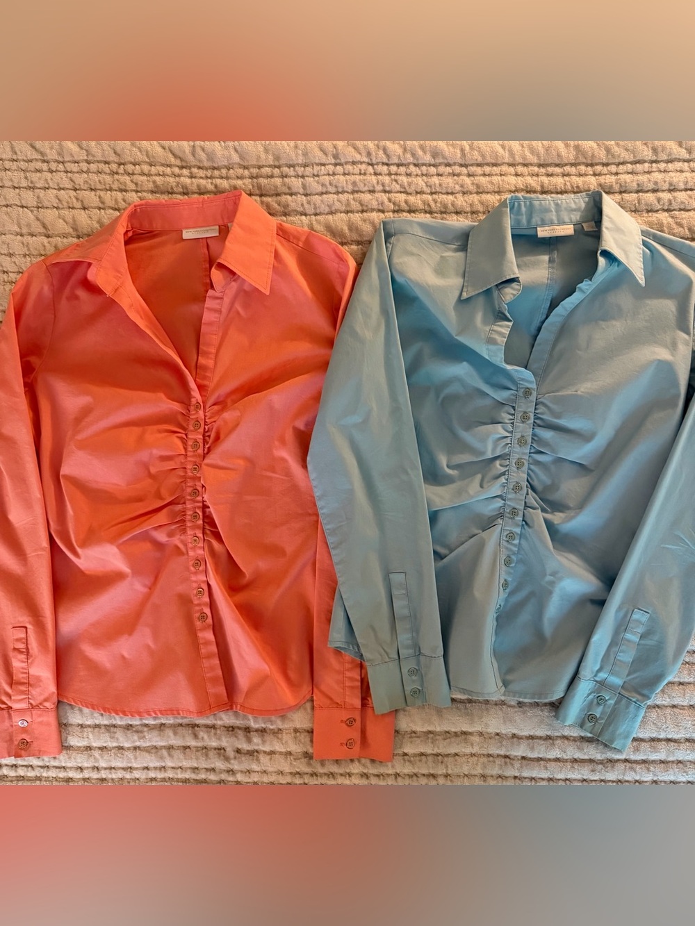 New York and Company 7th Avenue Design Studio Ruched Button Front Shirts